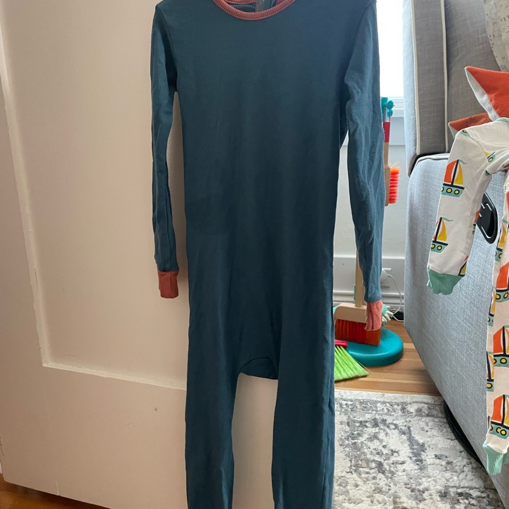Teal and Orange Long Sleeve pajama, back zipper